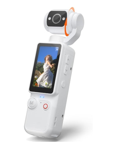 W&O Portable 2.5K Ultra HD Video Recorder with 180° Rotating Lens, Handheld Stabilizer Pocket Camera, Full Body Camera for Vlogging, Travel & Daily Life Recording, USB Rechargeable, Black, Vlogging Camera, Modern Gadget, Durable Construction, Camcorder