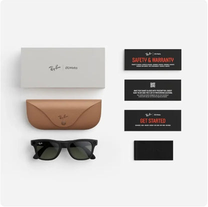 Ray-Ban Meta Wayfarer (Gen 1), Matte Black / Clear to Graphite Green Transitions®, Standard