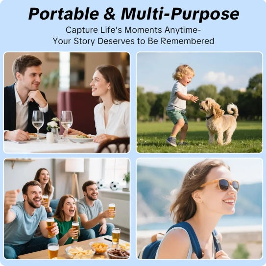W&O Portable 2.5K Ultra HD Video Recorder with 180° Rotating Lens, Handheld Stabilizer Pocket Camera, Full Body Camera for Vlogging, Travel & Daily Life Recording, USB Rechargeable, Black, Vlogging Camera, Modern Gadget, Durable Construction, Camcorder