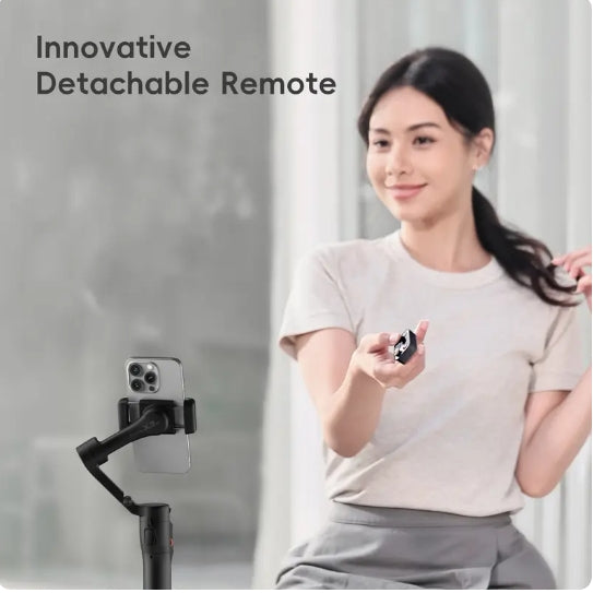 hohem iSteady X3 SE Gimbal Stabilizer for iPhone, Smartphone Foldable Gimbal with Detachable Remote Control, Portable Foldable 3-Axis Phone Gimbal for Android & iPhone17 series, Ideal for Travel Vlogging